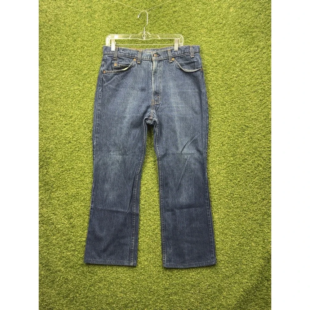 Levis 517 Orange Tab Jeans Mens 32x27 80s Dark Wash Denim Bootcut Flare Work